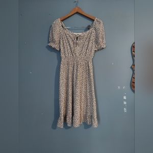 Floral cream dress, brand: Monteau, size S women's